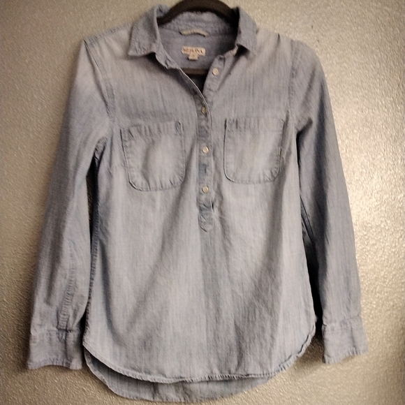 WOMEN'S LIGHT BLUE DENIM SHIRT SIZE S - Picture 1 of 4